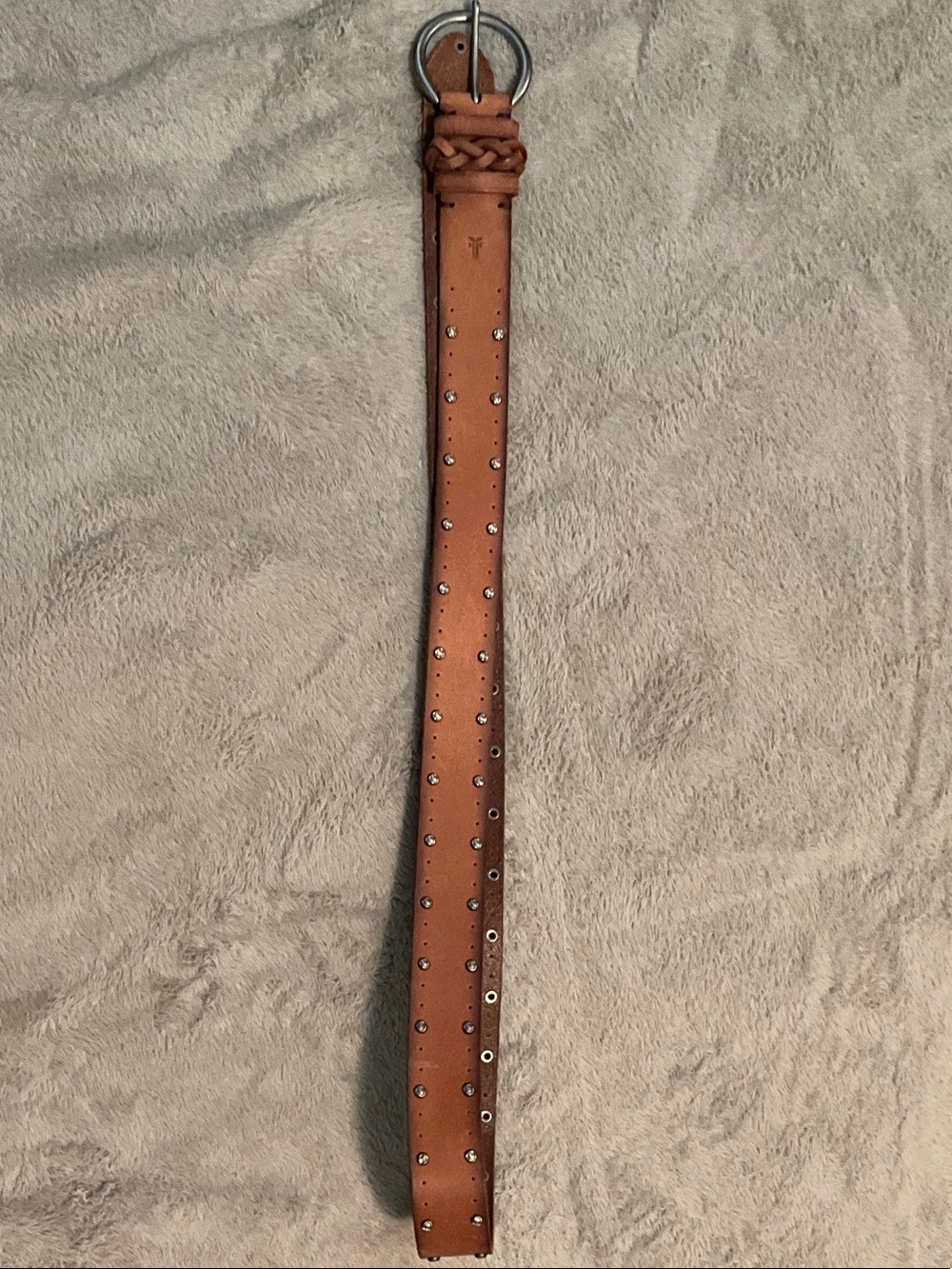Men's Brown Leather Studded Belt